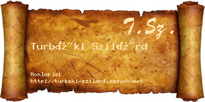 Turbéki Szilárd névjegykártya
